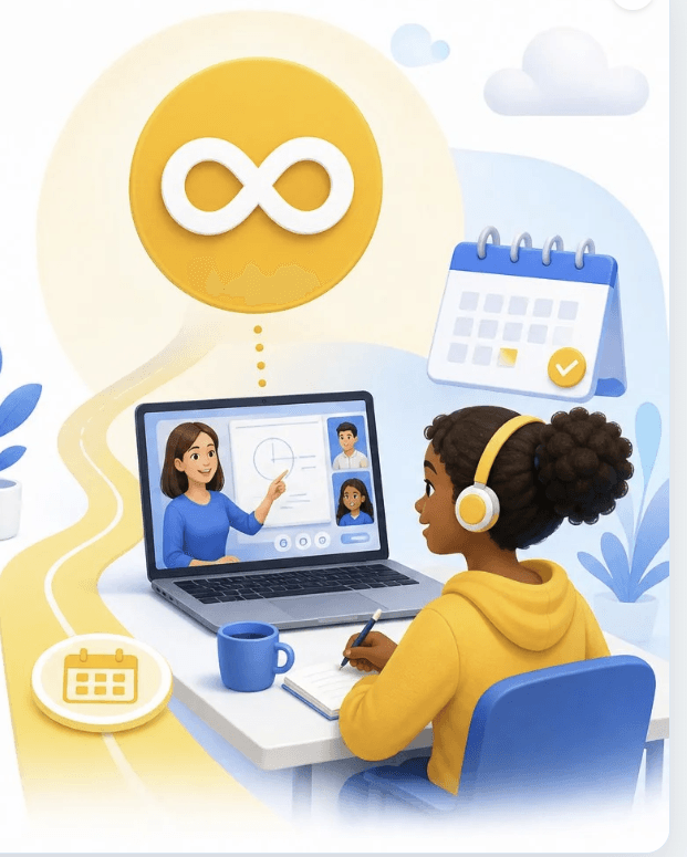 Élève suivant des cours Easy-schoolnet avec l’abonnement mensuel